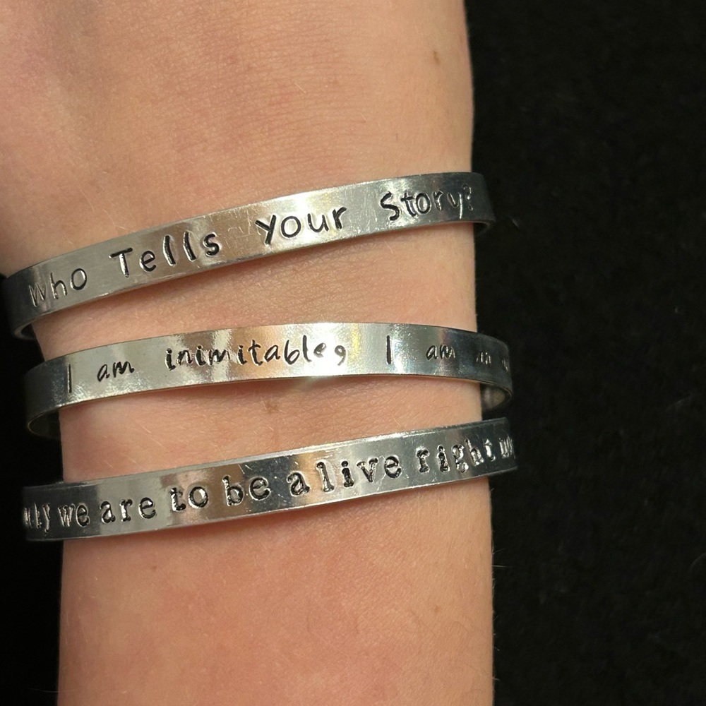 Silver Inspirational Bracelets Set